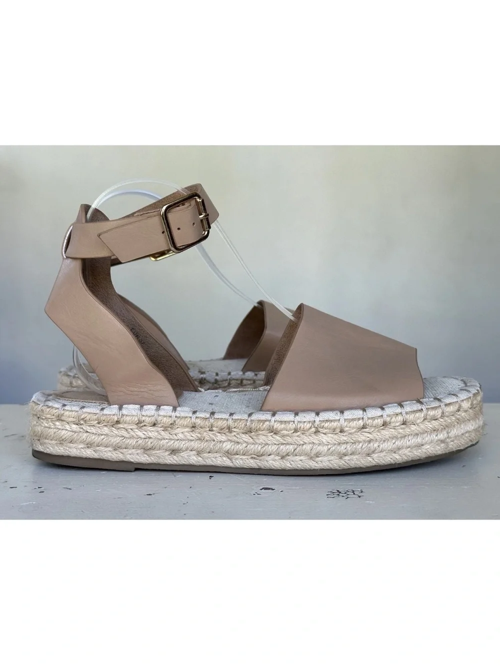 H&M Brown-Beige Platform Espadrille Sandals